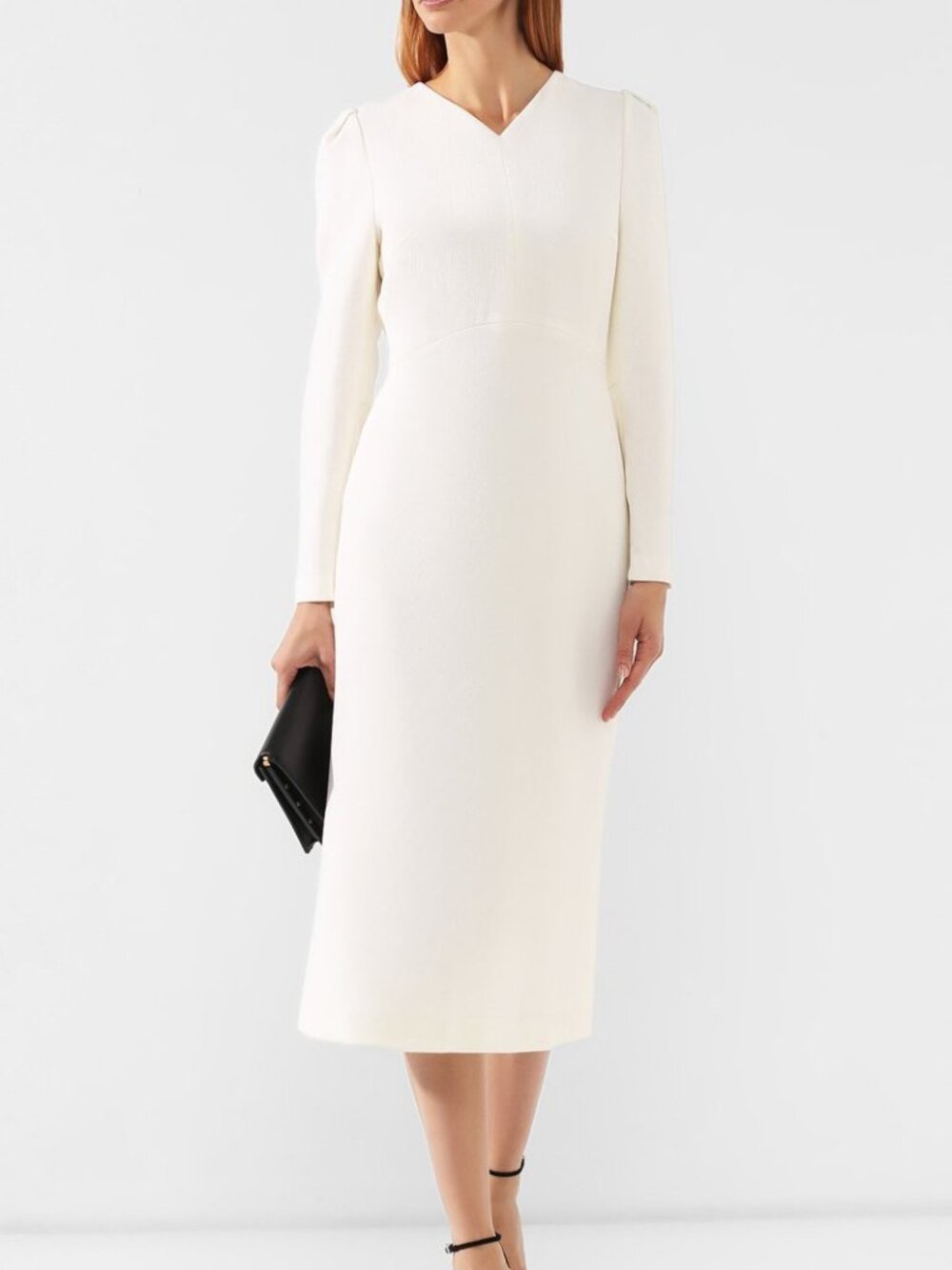Escada White Wool Midi Dress US 6/8 BNWT